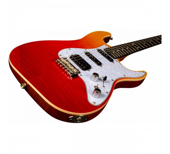 JET JS-600 TRS электрогитара, Stratocaster, корпус кр.дерево/топ клен, HSS, tremolo, цвет TRS