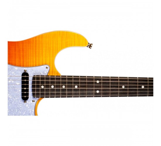 JET JS-600 TRS электрогитара, Stratocaster, корпус кр.дерево/топ клен, HSS, tremolo, цвет TRS