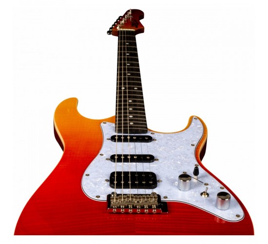 JET JS-600 TRS электрогитара, Stratocaster, корпус кр.дерево/топ клен, HSS, tremolo, цвет TRS