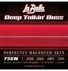 La Bella 750N Комплект струн для бас-гитары с черным нейлоном 050-105