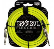 Ernie Ball 6419 кабель инструментальный Flex, прямой - прямой джеки, 6 метров, зеленый