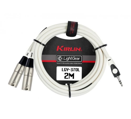 Kirlin LGY-370L 2M WH кабель Y-образный 2 м, Разъемы: 3.5 мм стерео миниджек - 2 x XLR папа