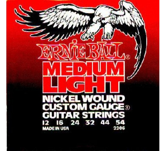 Ernie Ball 2206 струны для эл.гитары Nickel Wound Medium Light (12-16-24w-32-44-54)