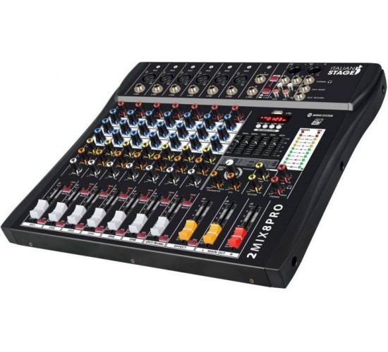 Italian Stage 2MIX8PRO 8-канальный профессиональный микшерный пульт с USB-интерфейсом