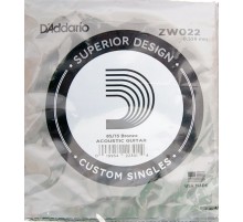 D'Addario ZW022 Отдельная струна для акустической гитары, бронза 85/15, 022