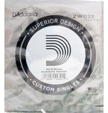D'Addario ZW022 Отдельная струна для акустической гитары, бронза 85/15, 022