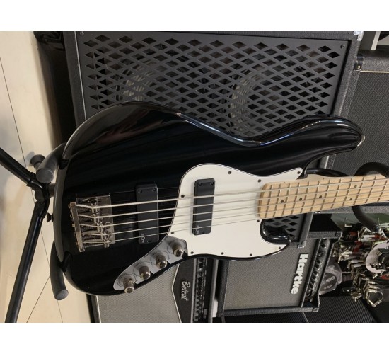 Fender Squier Contemporary Active Jazz Bass V HH бас-гитара, цвет черный (Б/У, сер.№ ICS18149008)