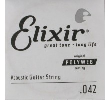Elixir 13142 POLYWEB Отдельная струна для акустической гитары, бронза 80/20, .042