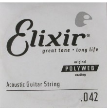 Elixir 13142 POLYWEB Отдельная струна для акустической гитары, бронза 80/20, .042