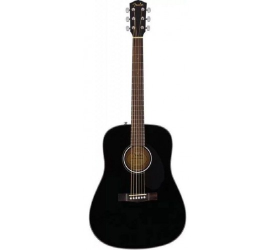 Fender CD-60S Black WN акустическая гитара, цвет черный