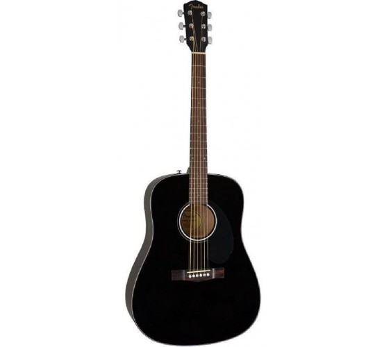 Fender CD-60S Black WN акустическая гитара, цвет черный