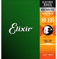 Elixir 14102 NANOWEB Комплект струн для бас-гитары, никелированные, Heavy, 50-105
