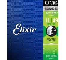 Elixir 19102 Optiweb Комплект струн для электрогитары, никелированная сталь, Medium 11-49