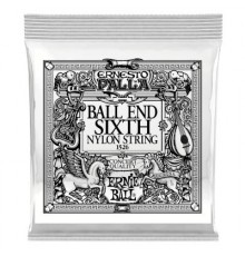 Ernie Ball 1536 6я струна для классической гитары.серебрянная оплётка калибр .042