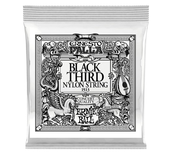Ernie Ball 1513 3я струна для классической гитары. Черный нейлон, калибр .040