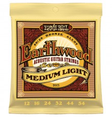 Ernie Ball 2003 струны для акуст.гитары Earthwood 80/20 Bronze Medium Light (12-16-24w-32-44-54)
