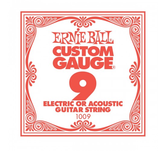 Ernie Ball 1009 струна для электро и акустических гитар. Сталь, калибр .009