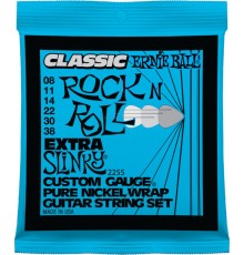 Ernie Ball 2255 струны для эл.гитары Classic Pure Nickel Extra Slinky (8-11-14-22w-30-38)
