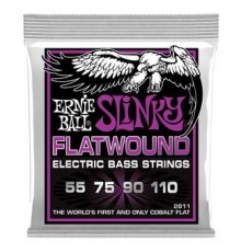 Ernie Ball 2811 струны для бас-гитары Power Slinky Flatwound Bass (55-75-90-110)