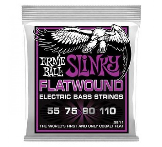 Ernie Ball 2811 струны для бас-гитары Power Slinky Flatwound Bass (55-75-90-110)