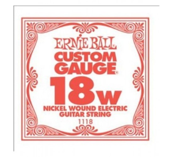 Ernie Ball 1118 струна для электро и акустических гитар. Сталь, калибр .018