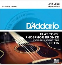 D'Addario EFT16 FLAT TOPS Струны для акустической гитары фосфорная бронза, 12-53