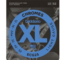 D'Addario ECG25 Chromes Flat Wound Комплект струн для электрогитары, Light, 12-52.