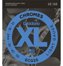 D'Addario ECG25 Chromes Flat Wound Комплект струн для электрогитары, Light, 12-52.