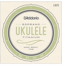 D'Addario EJ87S Titanium Комплект струн для укулеле сопрано (028, .033, .040, .029)