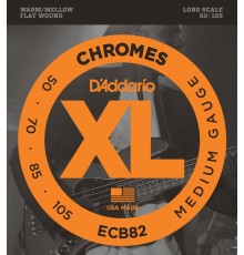 D'Addario ECB82 Chromes Комплект струн для бас-гитары, Medium, 50-105, Long Scale