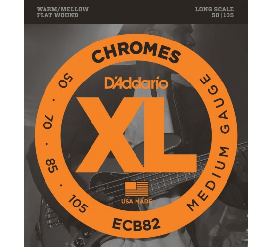 D'Addario ECB82 Chromes Комплект струн для бас-гитары, Medium, 50-105, Long Scale