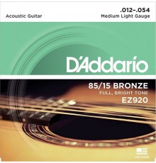 D'Addario EZ920 AMERICAN BRONZE 85/15 Струны для акустической гитары Medium Light 12-54