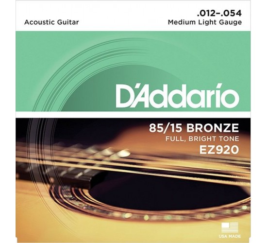 D'Addario EZ920 AMERICAN BRONZE 85/15 Струны для акустической гитары Medium Light 12-54