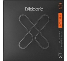 D'Addario XTABR1047 XT Комплект струн для акустической гитары, бронза 80/20, 10-47, с покрытием