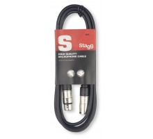 Stagg SMC6 высококачественный стандартный микрофонный кабель (XLR(M)-XLR(F). Длина: 6 м. Черный