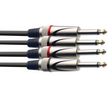 Stagg STC060P сдвоенный аудио кабель, джек папа / джек папа, 60 см