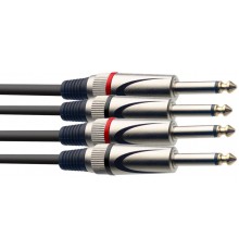 Stagg STC060P сдвоенный аудио кабель, джек папа / джек папа, 60 см