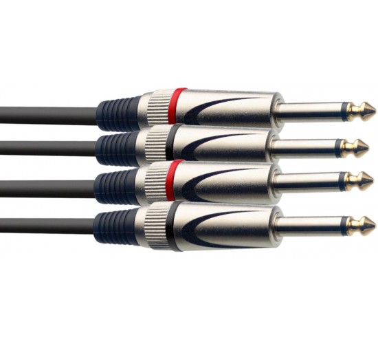 Stagg STC060P сдвоенный аудио кабель, джек папа / джек папа, 60 см