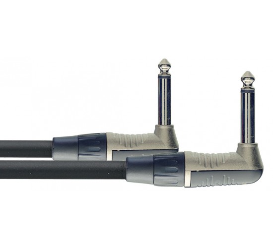 Stagg NPC030LR гитарный патч шнур, jack-jack, угловой, длина 30см.