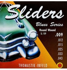 Thomastik SL109 Blues Sliders Комплект струн для электрогитары, Light, сталь/никель и шелк, 9-43