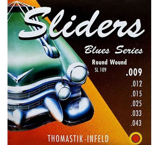 Thomastik SL109 Blues Sliders Комплект струн для электрогитары, Light, сталь/никель и шелк, 9-43