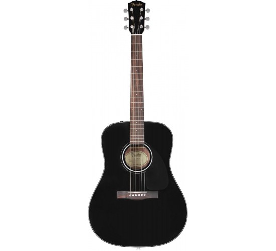 Fender CD-60 Dread V3 DS BLK WN акустическая гитара, цвет черный