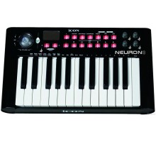 Icon Neuron 3 Black MIDI-клавиатура USB фортепианного типа, 25 клавиш, 4 программируемые кнопки, программируемый фейдер, размеры 430х244х56 мм, вес 3 кг