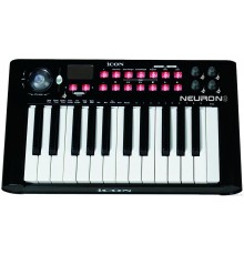 Icon Neuron 3 Black MIDI-клавиатура USB фортепианного типа, 25 клавиш, 4 программируемые кнопки, программируемый фейдер, размеры 430х244х56 мм, вес 3 кг
