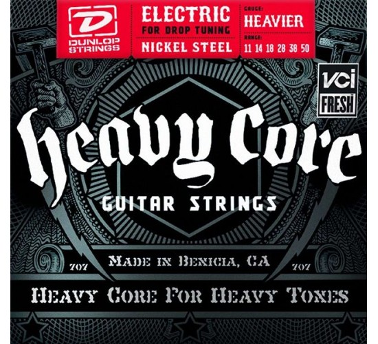 Dunlop DHCN1150 Heavy Core Комплект струн для электрогитары, никелированные, 11-50