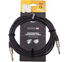 Stagg NGC6R профессиональный инструментальный кабель  jack-jack, черный, 6 м.