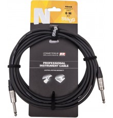 Stagg NGC6R профессиональный инструментальный кабель  jack-jack, черный, 6 м.