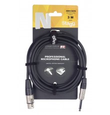 Stagg NMC3XP профессиональный микрофонный шнур XLR(F) - 1/4" Jack моно. Длина 3 метра.