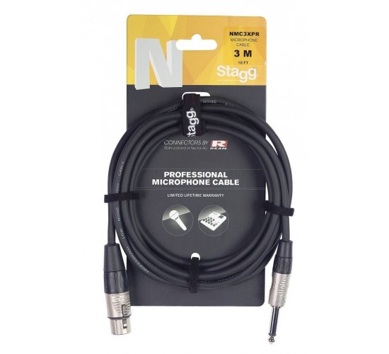 Stagg NMC3XP профессиональный микрофонный шнур XLR(F) - 1/4" Jack моно. Длина 3 метра.