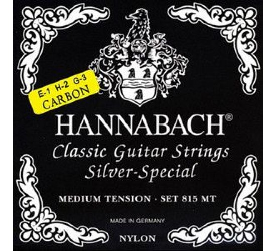 Hannabach 815MTC CARBON Black SILVER SPECIAL Комплект струн для классической гитары, карбон/посер.
